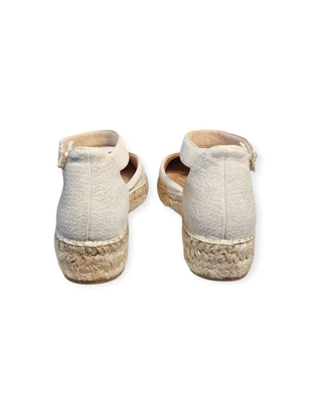 SOUL Naturalizer Wren Espadrille Wedge Sandal Womens 11 Beige Canvas